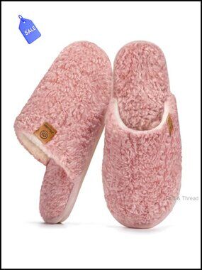 Womens Fuzzy Memory Foam Slippers Cozy Warm House Shoes Slip-On